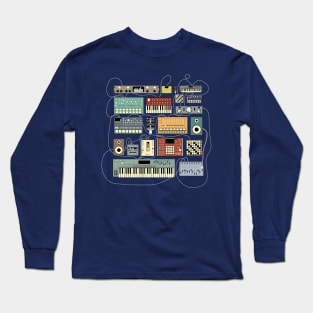 Synthesizers and Drum machines for electronic musician and Dj Long Sleeve T-Shirt